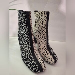 Rag & Bone Black and White Zip Front Ankle Booties